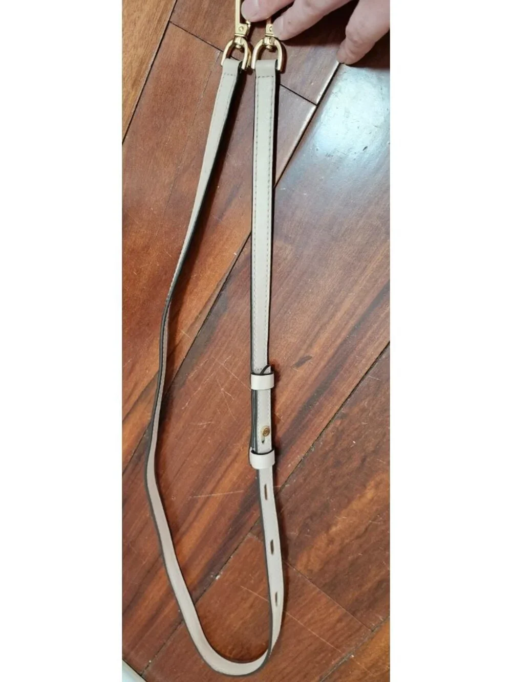 Michael Kors Adjustable Crossbody Strap Beige Leather Gold Hardware Replacement